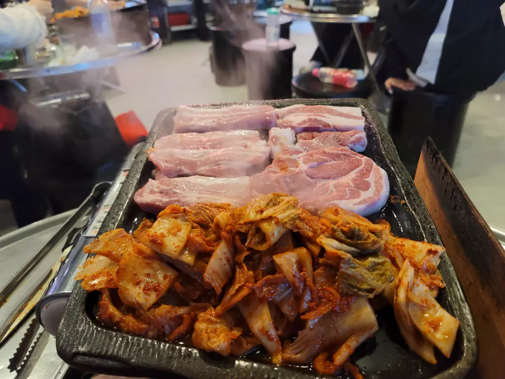 묵은지, 삽겹살, 목살